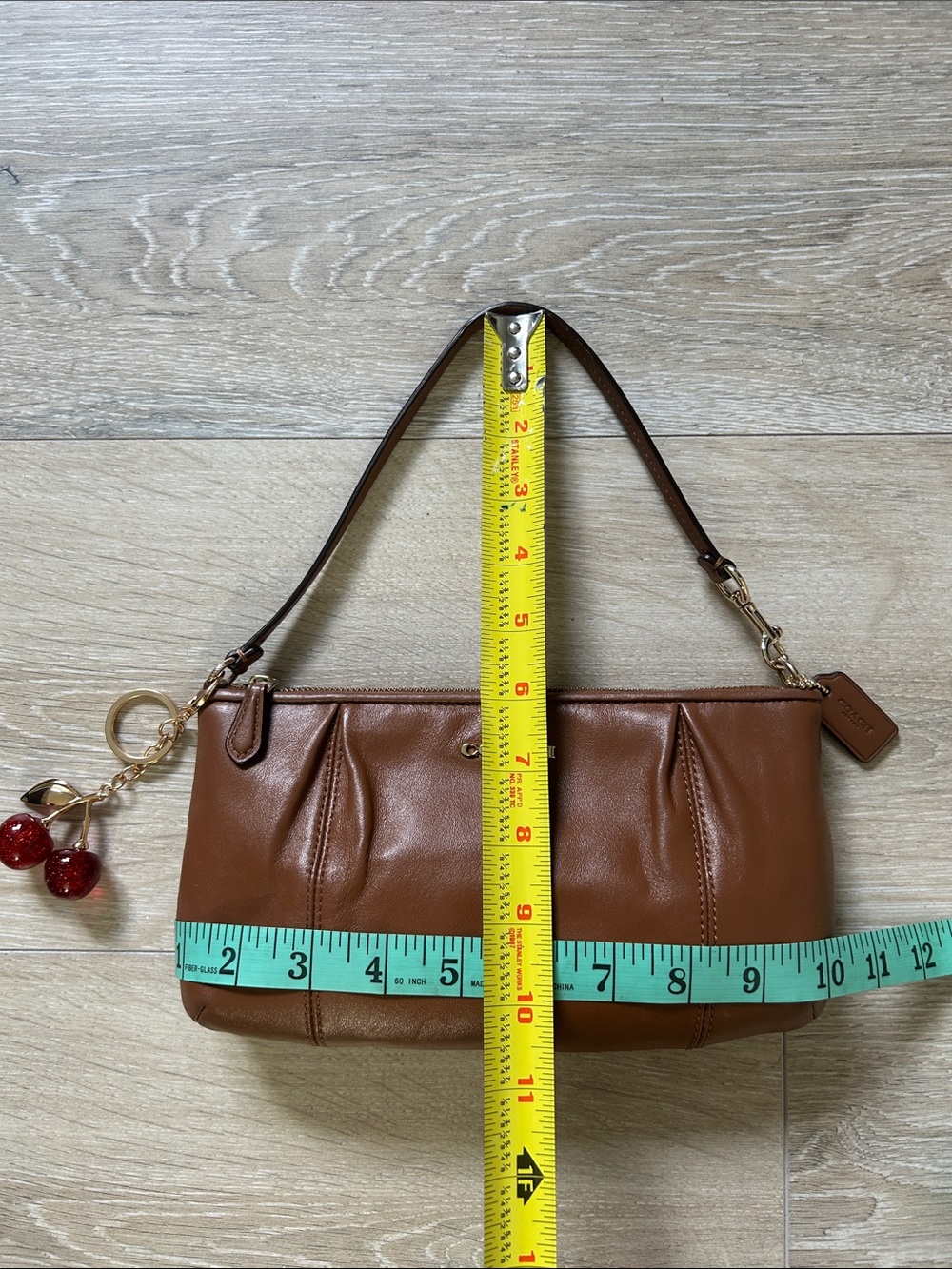 Coach Brown Leather Mini Shoulder Bag with Gold Hardware - Picture 10 of 10